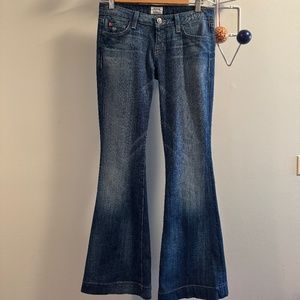 Hudson Nordstrom Distressed/Faded Lower Rise Flare  Women's Jeans - Size 26
